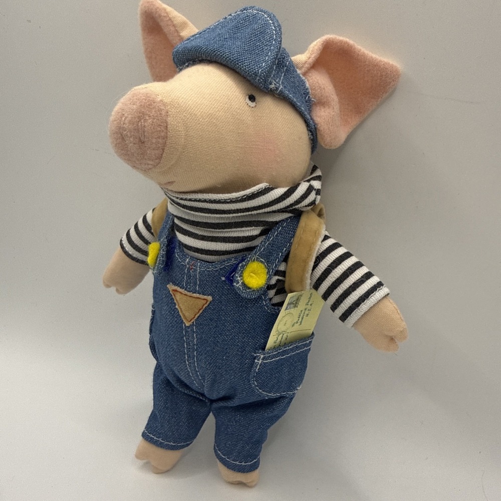 Vintage Toot And PUDDLE Opal Plush Pig Crocodile Creek 1997  Holly Hobbie 7"